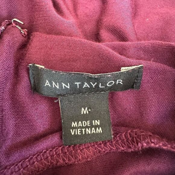 Ann Taylor Drape Neck Dolman Top blouse in plum color size M - Picture 4 of 6